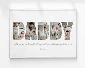 Collage de fotos para papá, regalo personalizado para papá, regalo del Día del Padre, regalo de cumpleaños para papá, regalo personalizado para papá, collage de fotos de cumpleaños