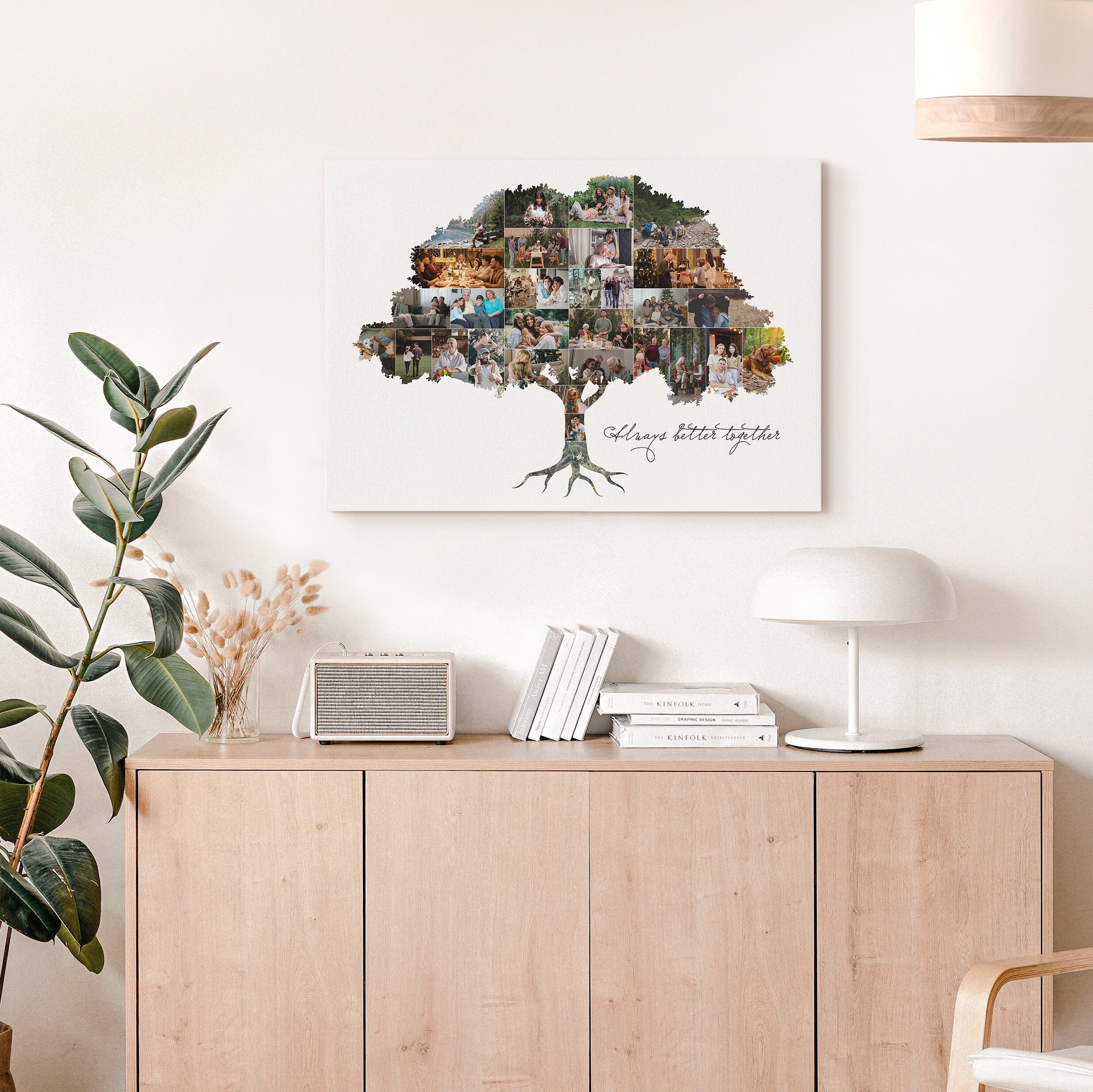 Family Tree Collage Printed on Canvas, Custom Family Tree Photo ...