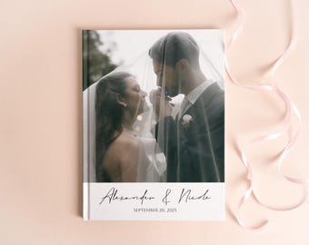 Personalized Wedding Photo Book 8x11 – Wedding Keepsake with Photo on Cover – Custom Wedding Album – Photo Book for Couples Printed
