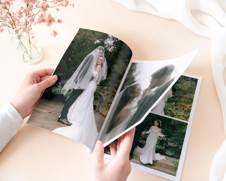 Álbum de Fotos de Casamento Personalizado 8x11 – Lembrança de Casamento com Foto na Capa – Álbum de Casamento Personalizado – Livro de Fotos Impresso para Casais imagem 3