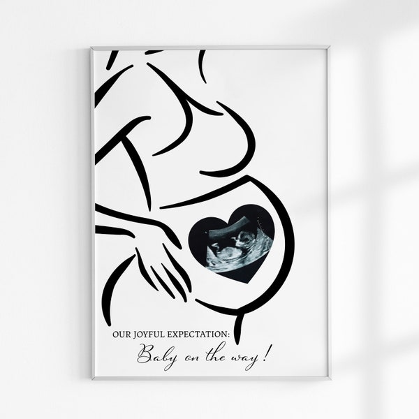 Baby Shower Gif, personalisierte Baby Scan Druck, Baby Scan Foto, Schwangerschaft Geschenk, Schwangerschaft Ankündigung Großeltern, erste Mal Mama Geschenk