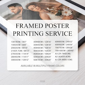 Custom Framed Poster - Print and Frame Service - Personalized Wall Art Print - Framed Printing Service - Multiple Sizes and Frame Colors