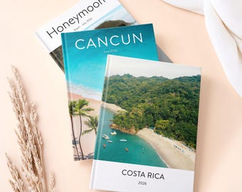 Personalized Travel Photo Book Printed, Custom Vacation Photo Album, Honeymoon Photo Book, Family Travel Memory Album
