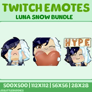 Luna Snow Emotes (3) for Twitch/Discord/Youtube