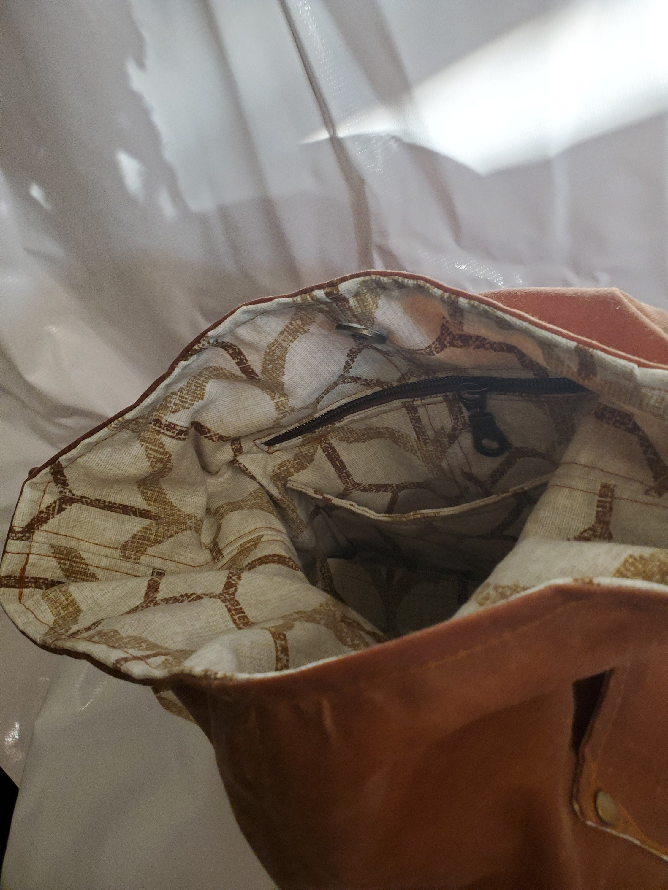 Small Waxed Canvas Bucket Bag Etsy