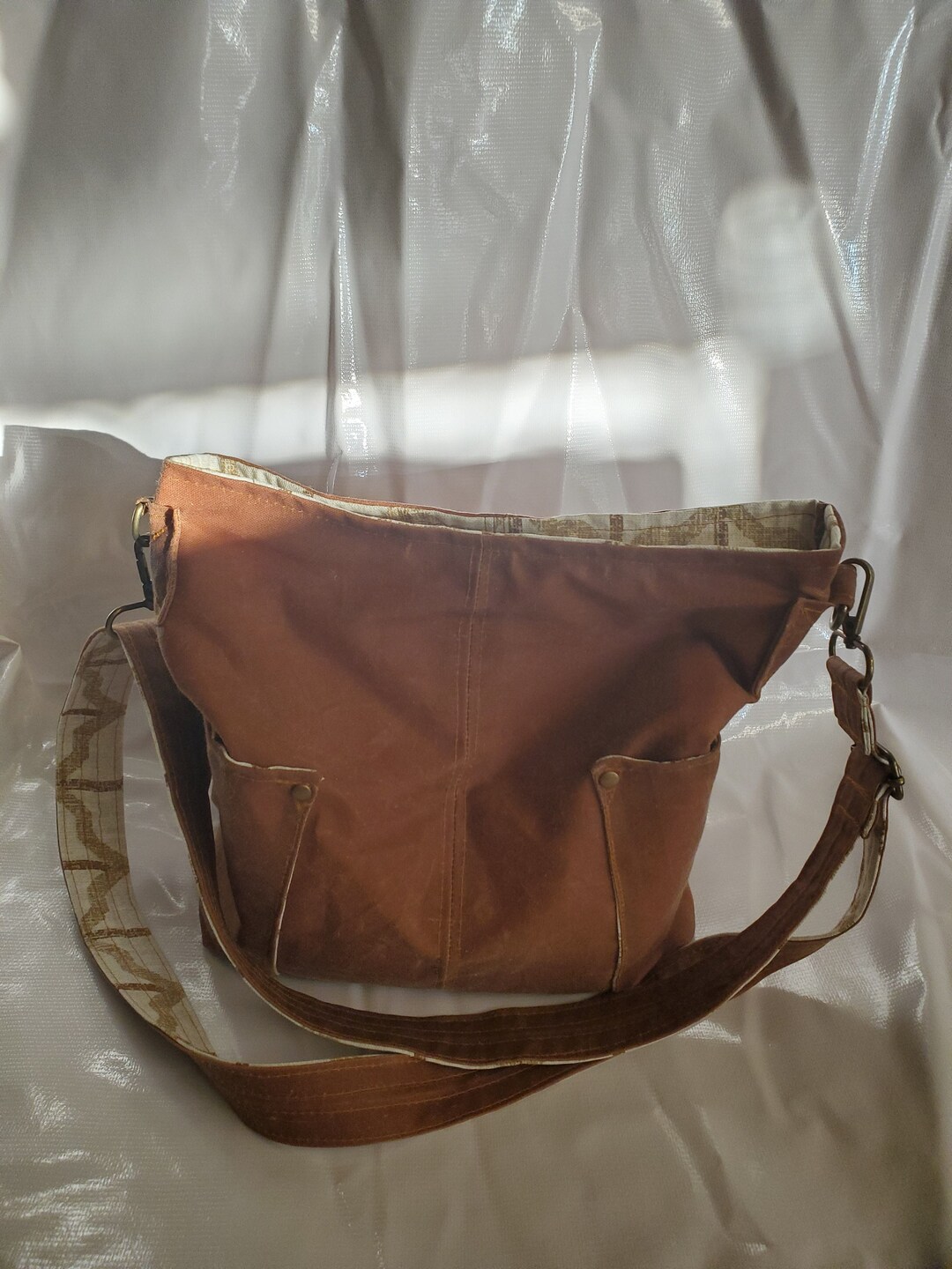 Small Waxed Canvas Bucket Bag Etsy