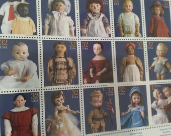 1987 USPS CLASSIC AMERICAN DOLLS STAMP COLLECTION TAPESTRY THROW 2 LEFT 