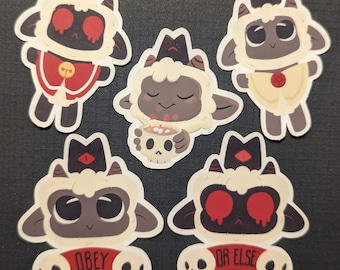 Cult of the Lamb Matte Vinyl Stickers
