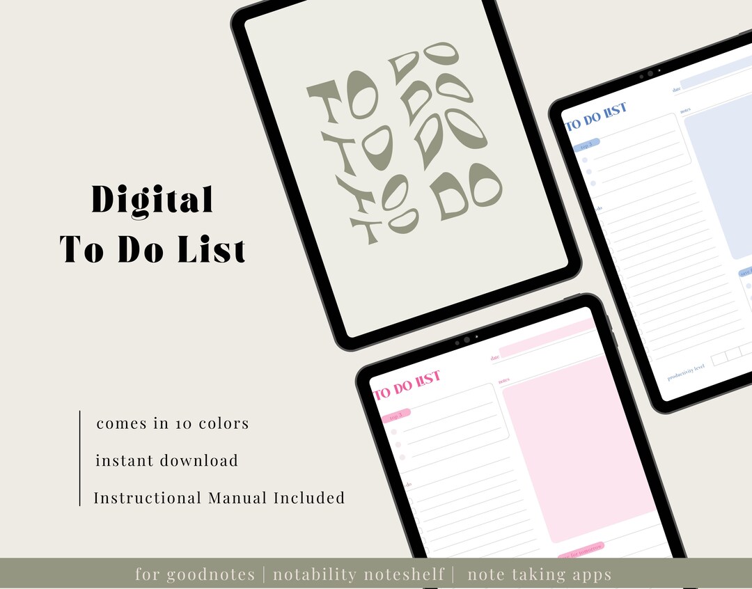 Digital to Do List Goodnotes to Do List to Do List Etsy