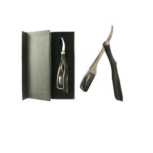 Barber Stainless Steel Black & Silver Straight Single Blade Cut Throat Men Razor  Premium Quality Shaving Razor Packed in Stylish Box