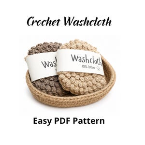 Eenvoudig haakpatroon voor een washandje: katoenen cadeau voor beginners (PDF-patroon in het Engels)