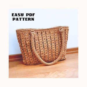Raffia Tote Bag Pattern, Crochet Bag Pattern, Summer Bag Crochet Pattern, Raffia Bag Pattern, Crochet PDF Bag Pattern, Gift For Her