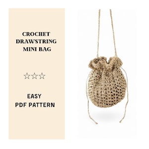 Patrón de bolso de ganchillo: Estilo bohemio fácil con cordón (Descarga digital en PDF)