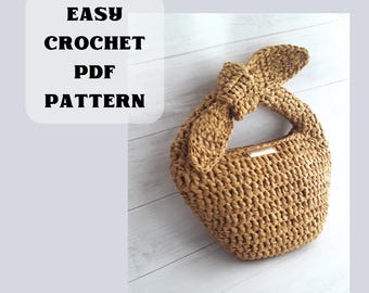 Crochet Raffia Bag Pattern, Easy Crochet Pattern, Crochet Bag Pattern, Straw Purse Pattern, Mini Bag  Pattern, Phone Bag, Gift for her
