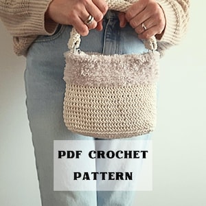 Easy PDF Crochet Pattern, Crochet Handbag, Crochet Eco Friendly Bag, Digital Instant DIY, Easy Pattern, Handbag, Crochet Cotton Bag