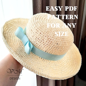 Crochet Sun Hat Pattern, Crochet Hat Pattern, Hat Pattern for any size, Easy Hat Pattern, Sun Hat Baby, Sun Hat Toddler, Bucket Hat Pattern