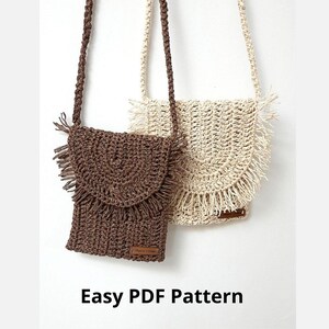 Crochet Raffia Mini Bag, Easy Phone Bag (PDF Pattern)