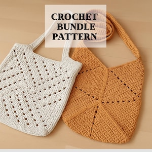 Crochet Bag Pattern Bundle: 2-in-1 Easy PDF Patterns