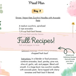 Vegan Keto, 7 Day Meal Plan, Recipes with macros Printable Recipes, Printable Meal Plan image 6