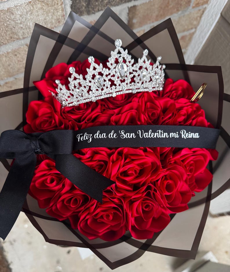 Personalized Ribbon Rose Bouquet, Forever Roses, Anniversary Gift - Etsy
