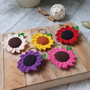 Porte-clés Tournesol au crochet | Cadeau Amigurumi | Cadeau fleuri | Cadeau Fête des Mères | Aide à la relaxation