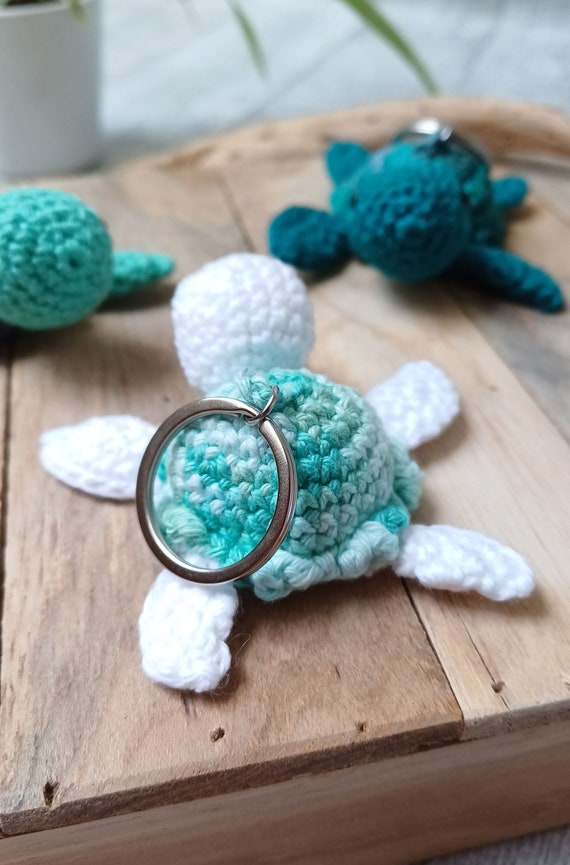 Porte-clés Tortue En Alliage Avec Cristaux Bleus - Pendentif Décoratif Léger Pour Clés, Sac Ou Voiture