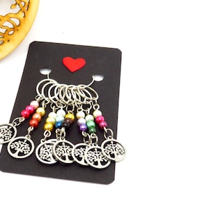 Knitting and crochet stitch markers | Stitch marker ring | Tree of Life stitch markers