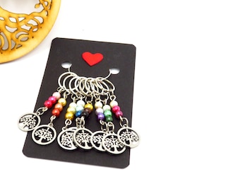 Knitting and crochet stitch markers | Stitch marker ring | Tree of Life stitch markers