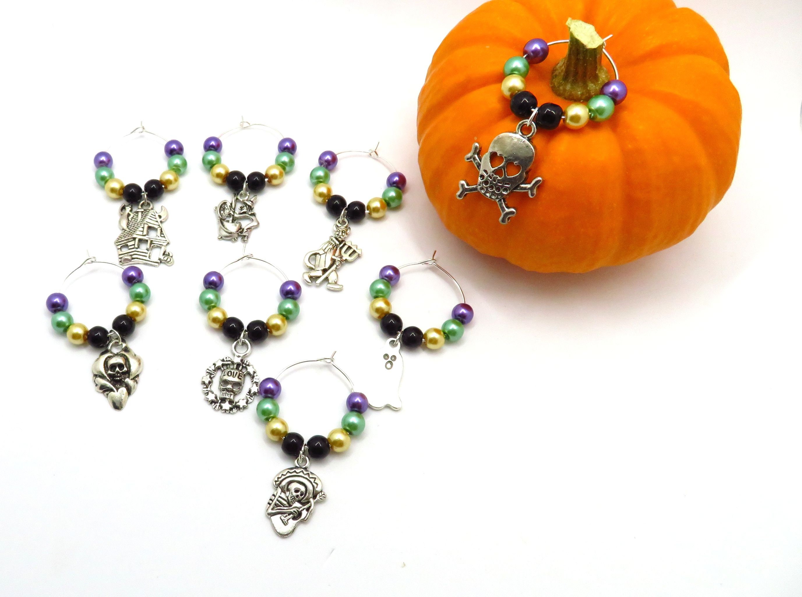 Charmes de Verre Halloween | Charme Pour à Fête Boisson Décoration Vin