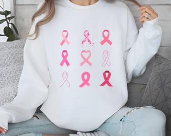 Pink Breast Cancer Awareness Ribbons for October; Printable Sublimation Files; Custom Gifts for Support, Fight, Hope, and Strength for Women