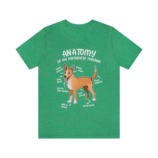 Anatomy Of My Portuguese Podengo Unisex Jersey Short Sleeve Tee