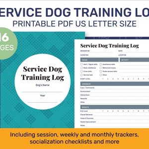 Registro de treinamento de cães de serviço para impressão