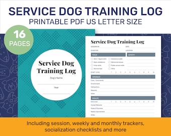 Printable Service Dog Training Log