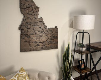 Mapa de madera de Idaho