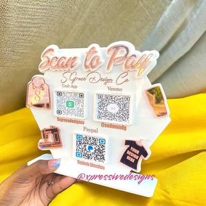 Crafters sign/ face painters sign/ tshirt sign Scan to pay acrylic sign