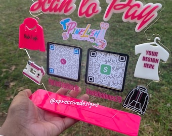 Crafters sign/ face painters sign/ tshirt sign Scan to pay acrylic sign
