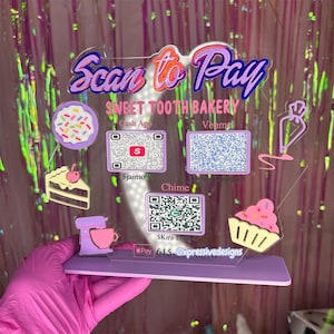 Cake baker sign/ Treat maker sign Scan to pay acrylic sign