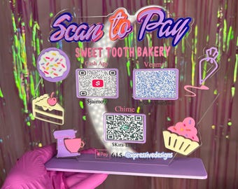 Cake baker sign/ Treat maker sign Scan to pay acrylic sign