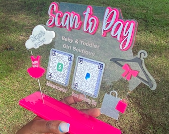 Scan to pay acrylic sign