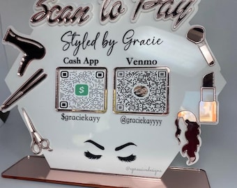 Hairstylist/ hair salon Scan to pay acrylic sign