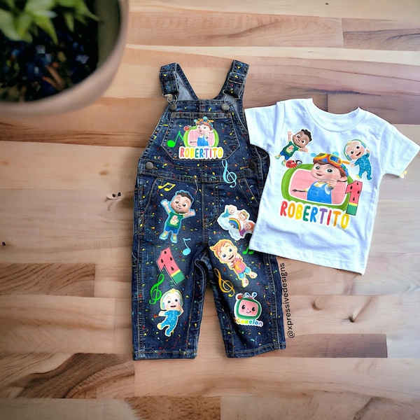 Cocomelon Birthday Overalls| Cocomelon party| Cocomelon outfit