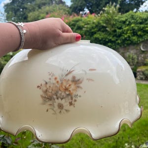 Large vintage milk glass light shade