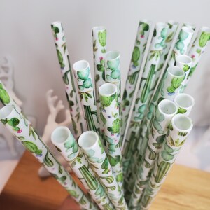 Cactus Reusable Straw, 9 inch Plastic Eco Friendly Reusable Straw, Perfect for any Plant Lover