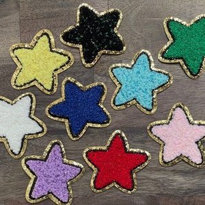 Iron On Star Chenille Patches-Glitter patches-Do it yourself-Kids Gift-Personalized