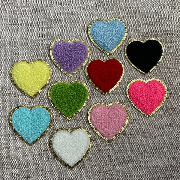 Iron On Heart Chenille Patch-valentines day-love patch-glitter-iron on patch-heart patch