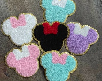 Iron On Minnie Patch-Minnie Mouse Patch-Disney Patches-Disney Gifts-Disney Vacation-Disney Bag-Chenille Patches-Minnie Ears