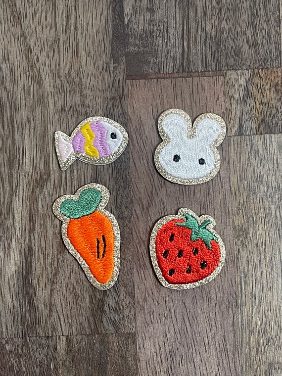 Tiny Self Adhesive Patches- Bunny Carrot Fish Strawberry Patch- Easter