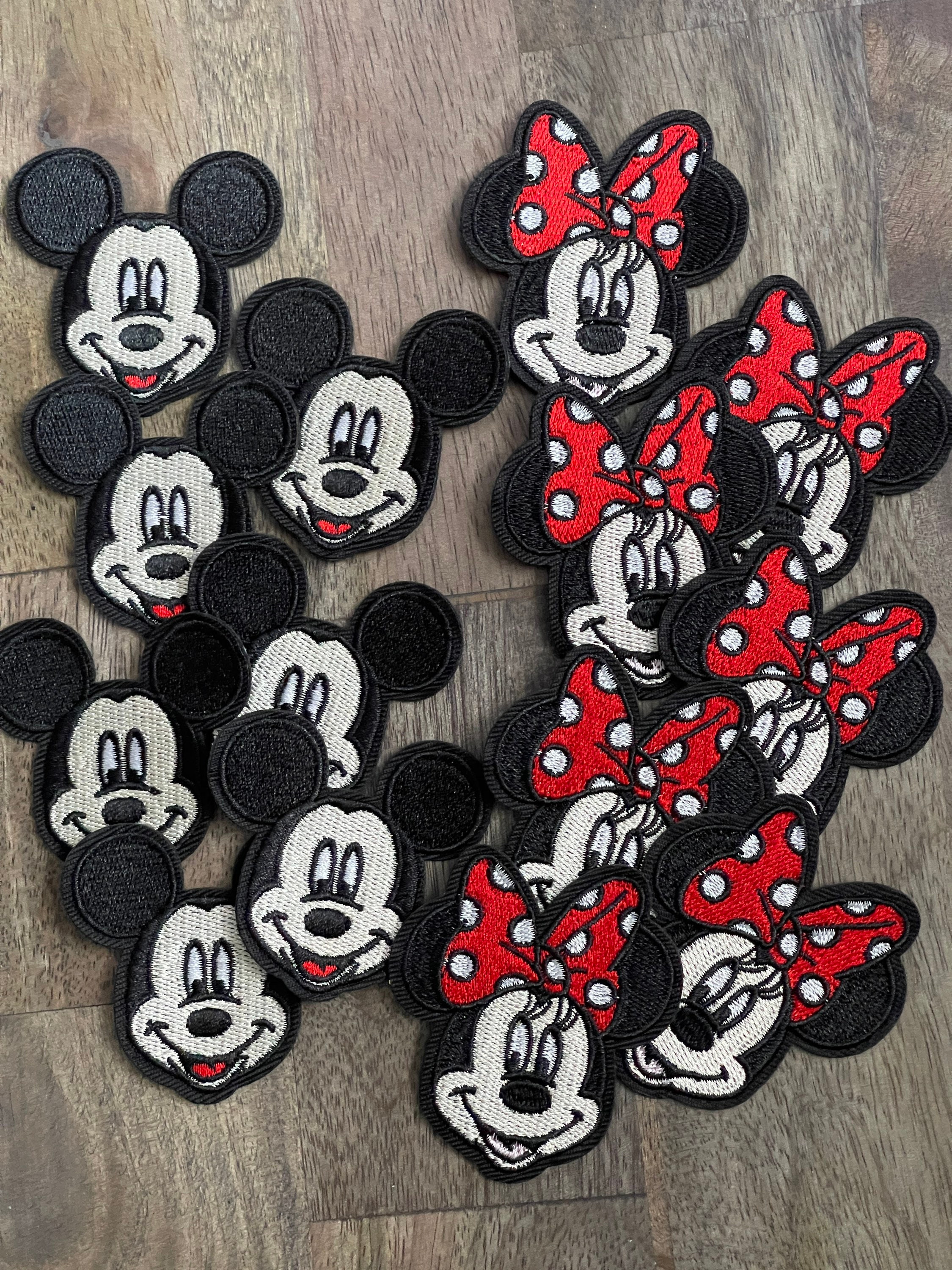  CLOVER INTER 3 Pcs Mickey Patches Iron on Embroidered Badge Saw  On Patch for Jeans, Clothing, Bags, Jackets, Caps : Arts, Crafts & Sewing