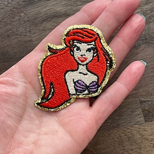 Aufbügeln Kleine Meerjungfrau Ariel Gestickter Aufnäher Disney Prinzessin Aufnäher Geschenke Flitterwochen Tasche Jacke Accessoires