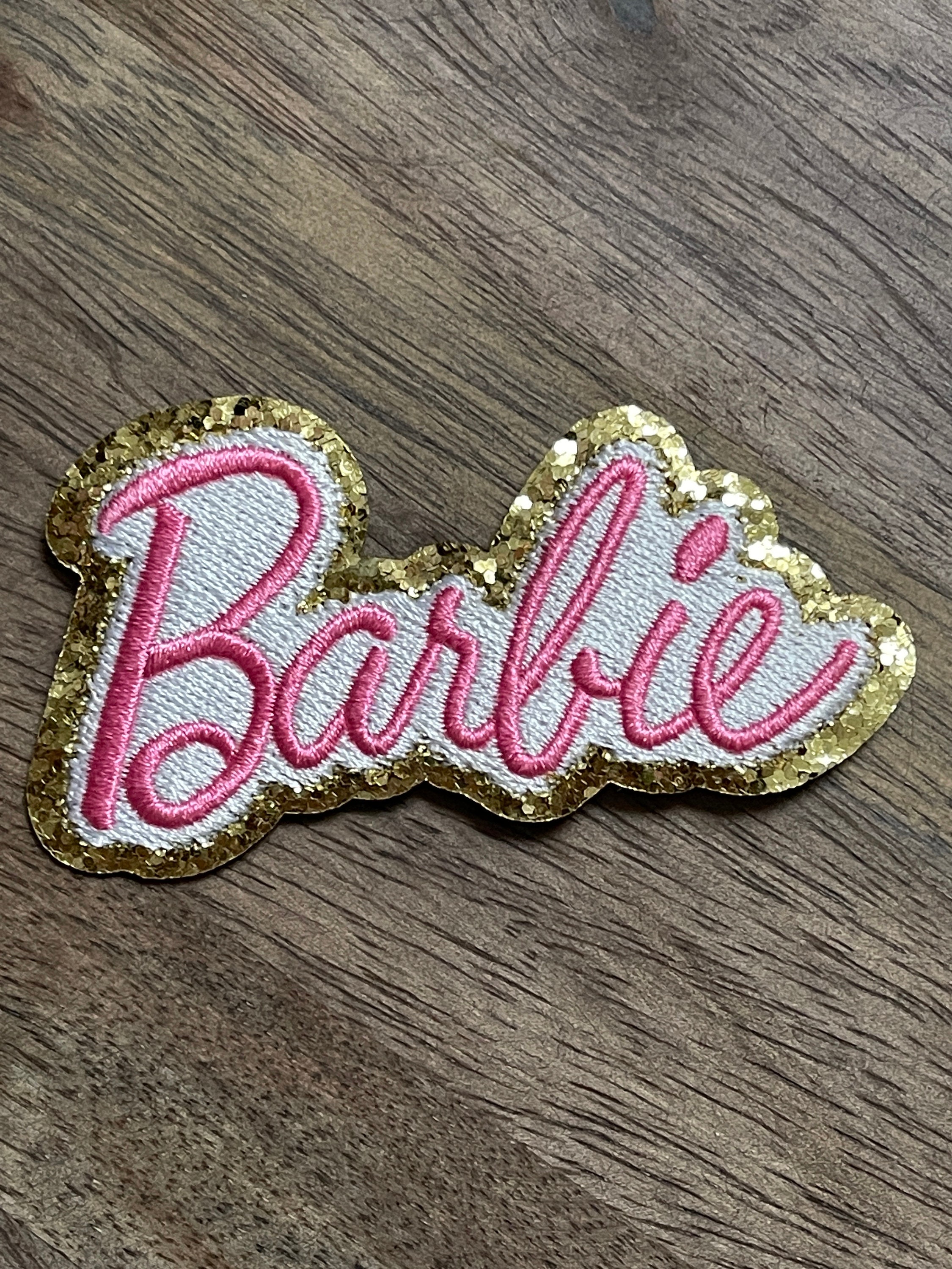 Pink Barbie Logo Iron On patch Sew On transfer logo Badge - Brand New